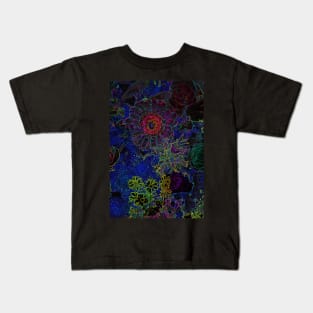 Black Panther Art - Flower Bouquet with Glowing Edges 22 Kids T-Shirt